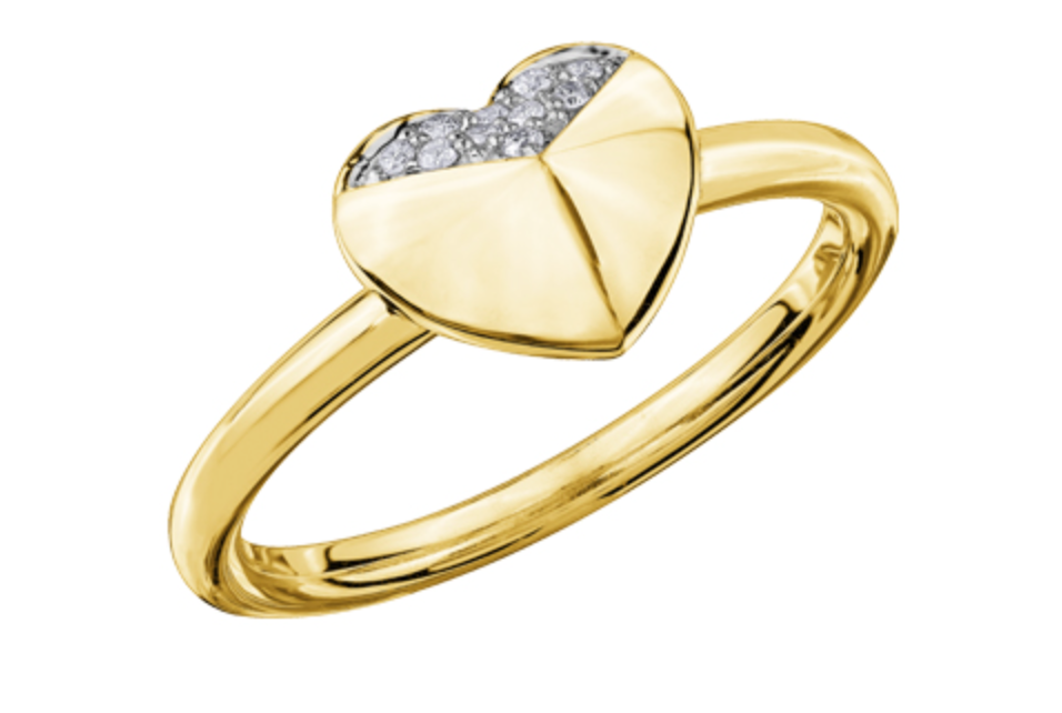 10Kt Diamond Geometric Heart Fashion Ring