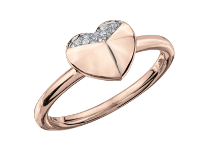 10Kt Diamond Geometric Heart Fashion Ring