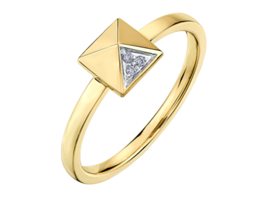 10Kt Diamond Geometric Fashion Ring