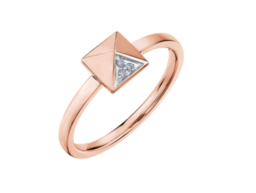 10Kt Diamond Geometric Fashion Ring