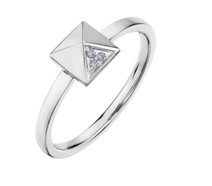 10Kt Diamond Geometric Fashion Ring