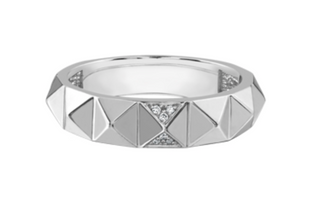 Anillo de moda con diamantes geométricos de 10 quilates