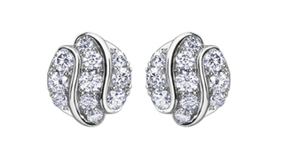 Aretes de diamantes de 1,00 quilates en oro blanco de 18 quilates y aleación de paladio (hipoalergénicos)
