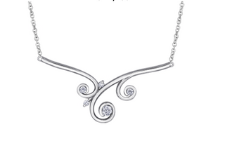 Collar de diamantes elegantes de 0,25 quilates en oro blanco de 14 quilates