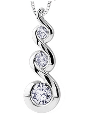 14K White Gold 3 Tier Diamond Necklace
