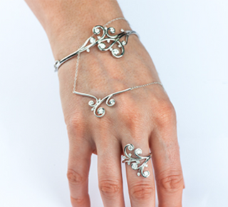 Brazalete de diamantes de 0,72 quilates en oro blanco de 14 quilates, 7"