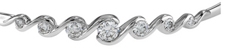 Brazalete de diamantes de 0,66 quilates en oro blanco de 14 quilates, 7"
