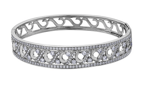 Brazalete de diamantes de 2,52 quilates en oro blanco de 18 quilates y aleación de paladio (hipoalergénico), 7"