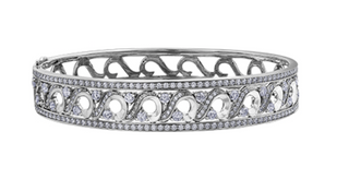 Brazalete de diamantes de 2,52 quilates en oro blanco de 18 quilates y aleación de paladio (hipoalergénico), 7"