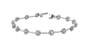 Brazalete de tenis con diamantes de 2,03 quilates en oro blanco de 14 quilates, 7"