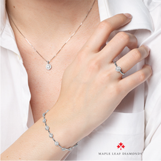 Brazalete de tenis con diamantes de 2,03 quilates en oro blanco de 14 quilates, 7"