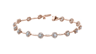 Brazalete de tenis con diamantes de 2,03 quilates en oro blanco de 14 quilates, 7"