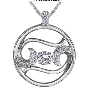 Collar de diamantes en oro blanco de 14 quilates