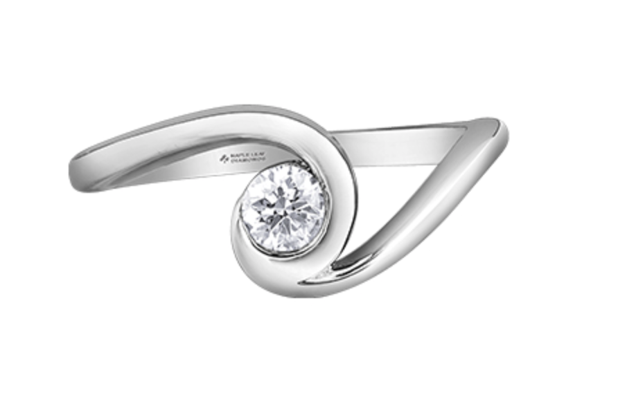 14K White Gold 0.23cttw Diamond Engagement Ring, Size 6