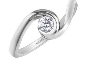 14K White Gold 0.23cttw Diamond Engagement Ring, Size 6