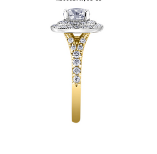 Anillo de oro blanco de 18 quilates/aleación de paladio y oro rosa (hipoalergénico) con halo de diamantes