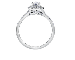Anillo de oro blanco de 18 quilates/aleación de paladio y oro rosa (hipoalergénico) con halo de diamantes