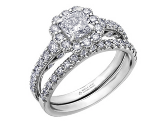 Anillo de diamantes con halo de flores en forma de cojín de 1,10-1,70 quilates en oro blanco de 18 quilates y aleación de paladio (hipoalergénico)