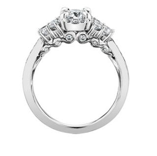 Anillo de diamantes con halo y canal de 1,00 quilates en oro blanco de 18 quilates y aleación de paladio (hipoalergénico)