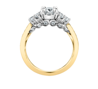 Anillo de diamantes con halo y canal de 1,00 quilates en oro blanco de 18 quilates y aleación de paladio (hipoalergénico)