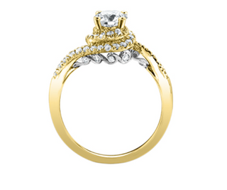 Anillo de diamantes con halo (hipoalergénico) de aleación de paladio y oro blanco de 18 quilates
