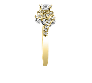 Anillo de diamantes con halo (hipoalergénico) de aleación de paladio y oro blanco de 18 quilates