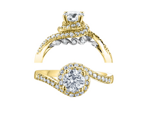 Anillo de diamantes con halo (hipoalergénico) de aleación de paladio y oro blanco de 18 quilates