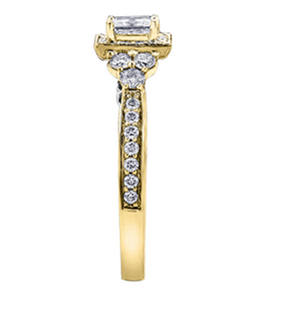 Anillo de diamantes con halo de princesa de 1,00 quilates en oro blanco de 18 quilates y aleación de paladio (hipoalergénico)