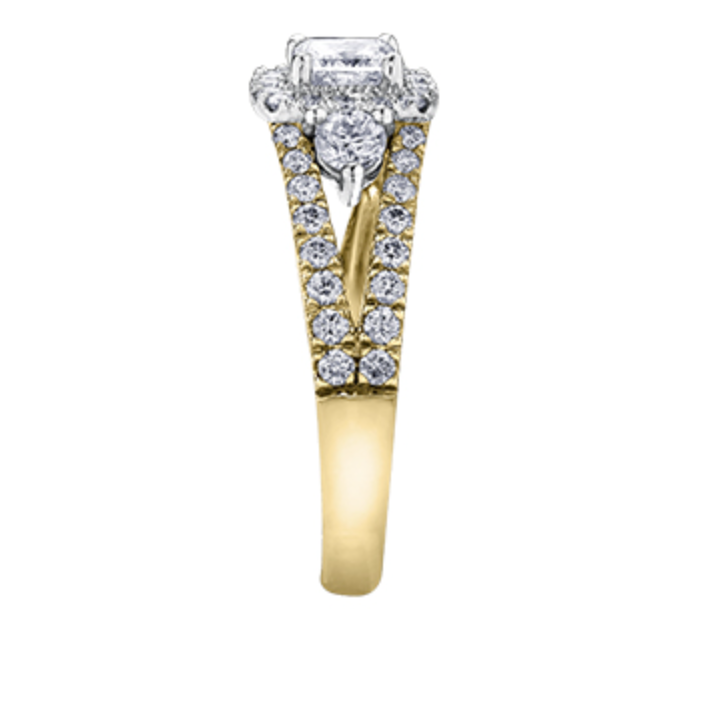 Anillo de diamantes con halo de princesa de 1,60 quilates en oro blanco de 18 quilates y aleación de paladio (hipoalergénico)