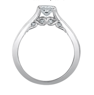 Anillo de diamantes con engarce de canal princesa de 1,02 quilates en oro blanco de 18 quilates y aleación de paladio (hipoalergénico)