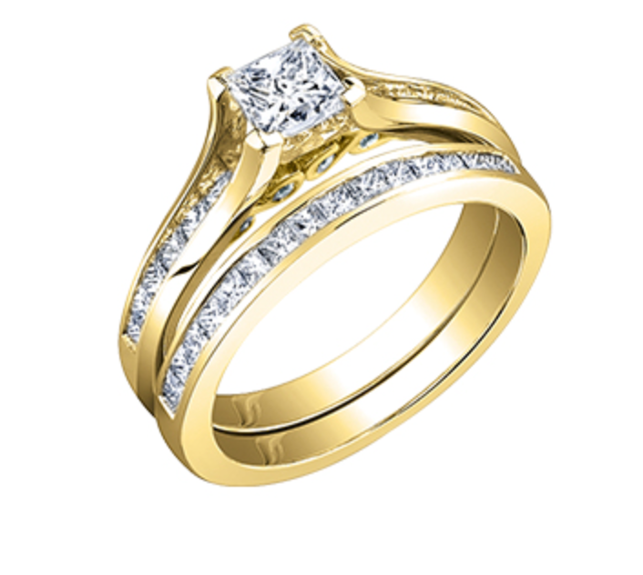 18K White Gold/Palladium Alloy (hypoallergenic) 1.21cttw Princess Channel Set Diamond Ring