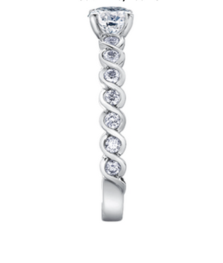 Anillo de oro blanco de 18 quilates/aleación de paladio (hipoalergénico) con diamantes redondos brillantes de 1,01 quilates