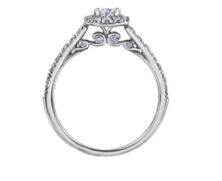 Anillo de diamantes con halo en forma de pera de 1,00 quilates (hipoalergénico) en oro blanco de 18 quilates y aleación de paladio