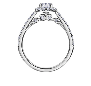 Anillo de oro blanco de 18 quilates/aleación de paladio (hipoalergénico) de 1,00 quilates con halo brillante redondo y diamante