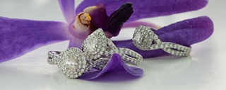Anillo de diamantes con doble halo ovalado de 1,00 quilates en oro blanco de 18 quilates y aleación de paladio (hipoalergénico)