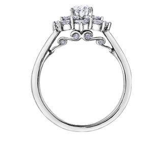 Anillo en racimo de diamantes con forma ovalada de oro blanco de 18 quilates y aleación de paladio (hipoalergénico) de 1,15 a 1,39 quilates
