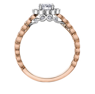 Anillo de oro blanco de 18 quilates/aleación de paladio (hipoalergénico) de 0,83 quilates con halo de diamantes brillantes redondos