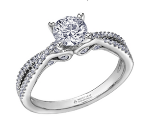 Anillo de oro blanco de 18 quilates/aleación de paladio (hipoalergénico) con diamantes redondos brillantes de 1,01 quilates