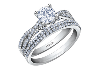 Anillo de oro blanco de 18 quilates/aleación de paladio (hipoalergénico) con diamantes redondos brillantes de 1,01 quilates