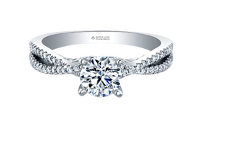 Anillo de oro blanco de 18 quilates/aleación de paladio (hipoalergénico) con diamantes redondos brillantes de 1,01 quilates