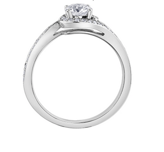 Anillo de diamantes torcidos (hipoalergénico) de aleación de paladio y oro blanco de 18 quilates