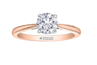 Anillo de diamantes con borde fresado brillante redondo (hipoalergénico) de oro blanco de 18 quilates y aleación de paladio