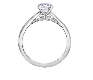 Anillo de diamantes con borde fresado brillante redondo (hipoalergénico) de oro blanco de 18 quilates y aleación de paladio