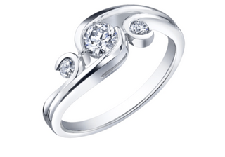 Anillo de oro blanco de 18 quilates/aleación de paladio (hipoalergénico) de 0,40 quilates con diamantes redondos brillantes de múltiples piedras