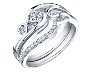Anillo de oro blanco de 18 quilates/aleación de paladio (hipoalergénico) de 0,40 quilates con diamantes redondos brillantes de múltiples piedras