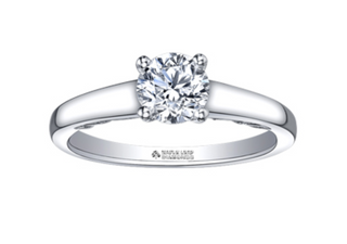 Anillo de oro blanco de 18 quilates/aleación de paladio (hipoalergénico) de 0,50 a 1,00 quilates con diamante solitario brillante redondo