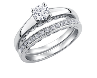 Anillo de oro blanco de 18 quilates/aleación de paladio (hipoalergénico) de 0,50 a 1,00 quilates con diamante solitario brillante redondo