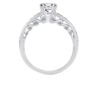 Anillo de oro blanco de 18 quilates/aleación de paladio (hipoalergénico) con diamantes redondos brillantes de 1,32 quilates