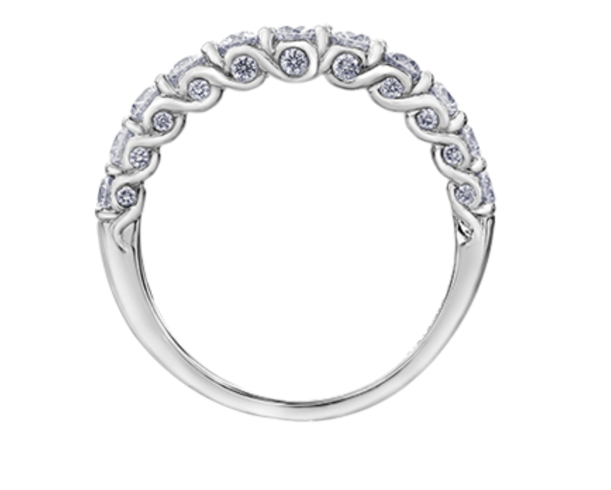 18K White Gold/Palladium Alloy (hypoallergenic) 0.40-1.90cttw Round Brilliant Multi-Stone Diamond Band