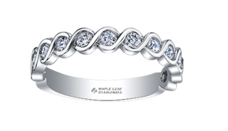 Banda de oro blanco de 18 quilates/aleación de paladio (hipoalergénica) de 0,20 a 0,50 quilates con diamantes redondos brillantes y múltiples piedras